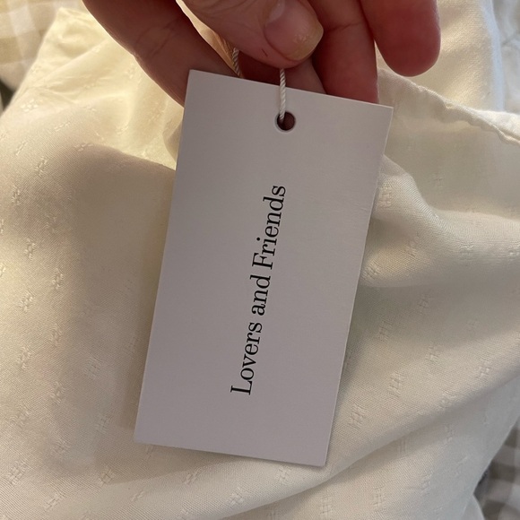 Lovers and Friends tiered mini dress eyelet white Y2K medium NWT summer - Picture 10 of 12